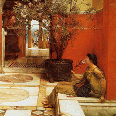 reproductie An oleander van Alma-Tadema